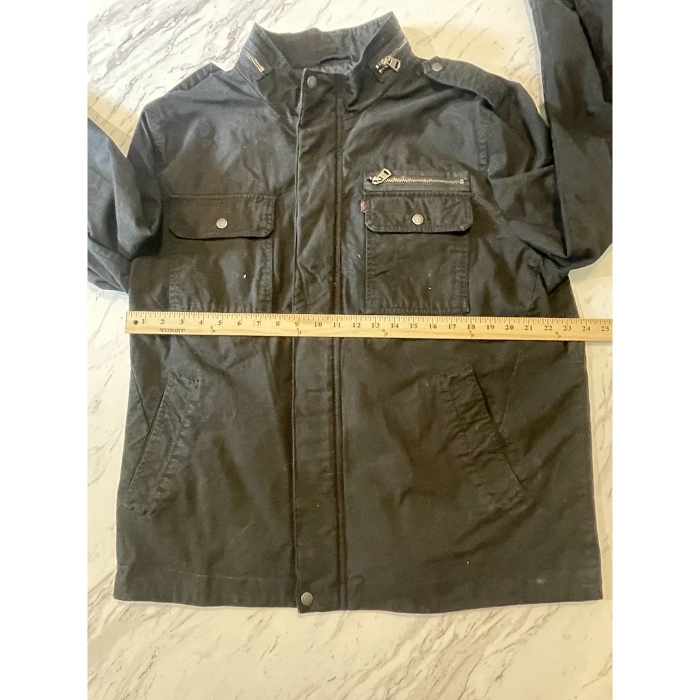Levis Military Jacket Mens XXL Black Canvas